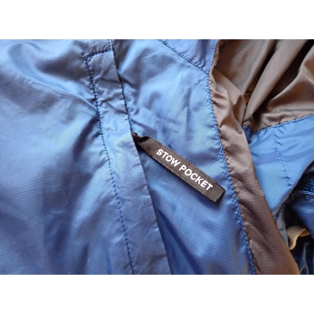 The North Face Windbreaker Jacket Mens XL Blue Excellent Packable Stow Pocket